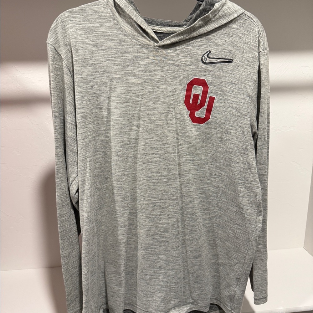 Large Lightweight CFP Nike Gray OU Hoodie